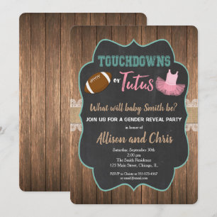 Invitation Le genre indiquent le touchdown ou les tutus