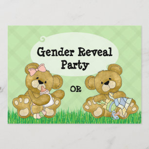 Invitation Le genre mignon d'ours indiquent la partie