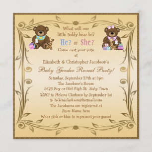 Invitation Le genre mignon indiquent le nounours