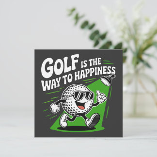 Invitation Le golf est la voie vers le bonheur