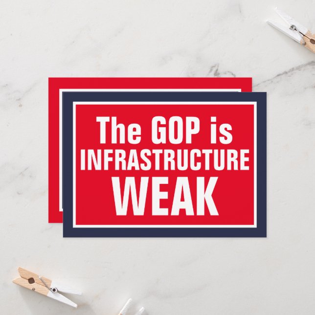 Invitation Le GOP est Infrastructure Faible Vote Bleu (Devant/Arrière en situation)