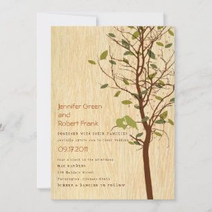 Invitation Le grain de bois avec des Inséparables sur l'invit