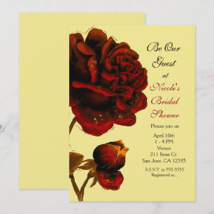 Invitation Le grand rose rouge et jaunissent n'importe quelle