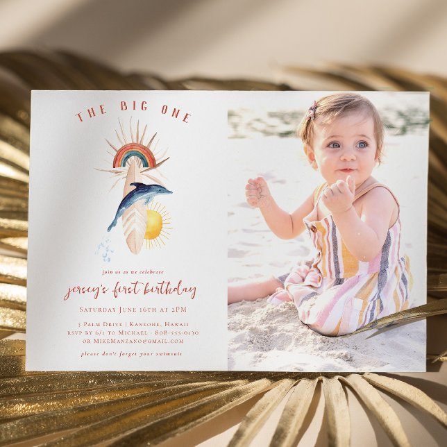 Invitation Le grand | Surf d'été rétro Anniversaire (Créateur téléchargé)
