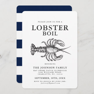 Invitation Le homard faire bouillir le crabe à l'Vintage Invi