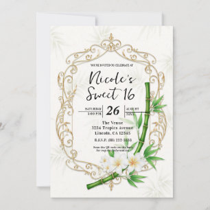 Invitation Le Jardin de Bambou Impérial Tropical Sweet 16