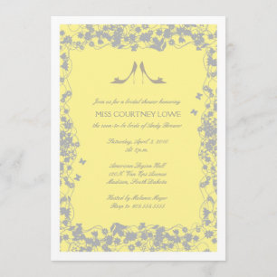 Invitation Le jaune avec le gris gîte l'invitation de Fête de