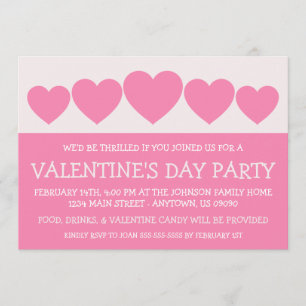 Invitation Le jour de Valetine de silhouette de coeur (rose)
