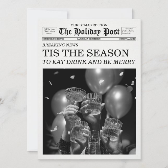 Invitation Le Journal La Presse des Fêtes C'est La saison (Devant)