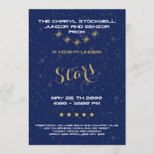 Invitation Le junior supérieur de bal d'étudiants, nuit sous