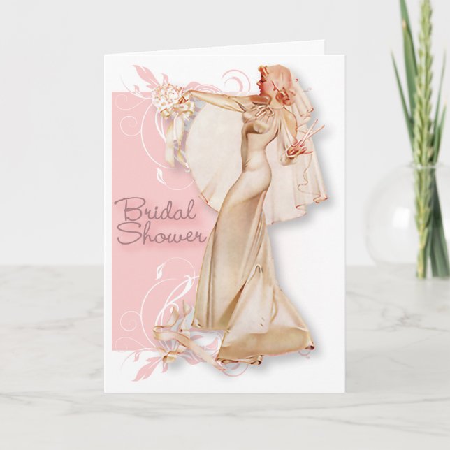 Invitation Le kitsch Bitsch : Rétro Fête de la mariée (Devant)