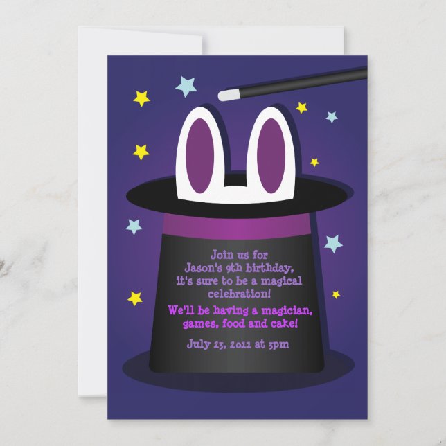 Invitation Le lapin dans une magie Casquette (Devant)