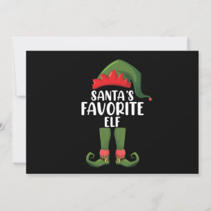 Invitation Le lutin préféré du Père Noël, famille assortie po