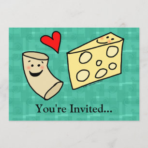 Invitation Le Mac aime le fromage, macaronis mignons drôles +
