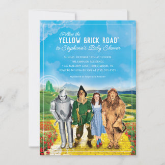 Invitation Le magicien d'Oz Baby shower