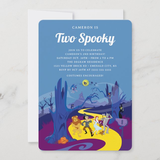 Invitation Le magicien d'Oz | Deux Anniversaire d'Halloween É (Devant)