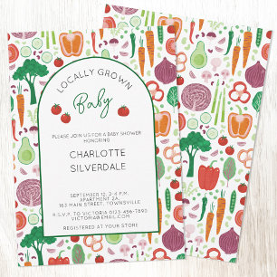 Invitation Le marché des agriculteurs Baby shower cultivé loc