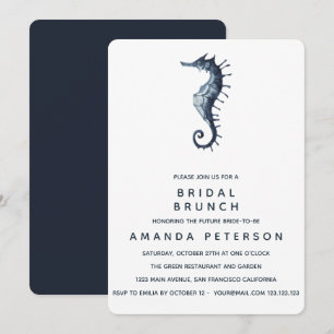 Invitation Le Mariage de Brunch pour mariée à l'hippocampe bl