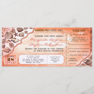 Invitation le mariage de corail de destination étiquette des