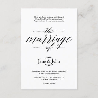 Invitation Le mariage de l'Faire-part de mariage de base