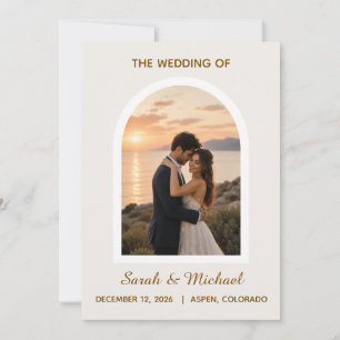 Invitation 'Le Mariage de' Photo d'Arch moderne Enregistrer l