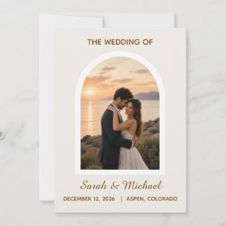 Invitation 'Le Mariage de' Photo d'Arch moderne Enregistrer l
