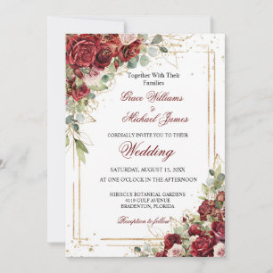 Invitation Le Mariage de Rose rouge de la mariée rousse