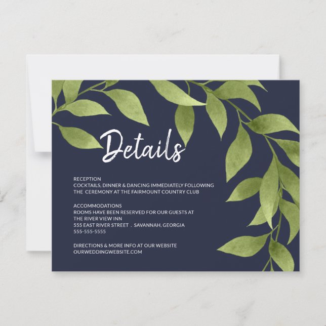 Invitation Le mariage détaille l'information d'invité de (Devant)