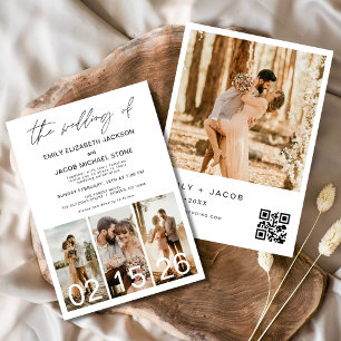 Invitation Le Mariage du code QR minimaliste Simple
