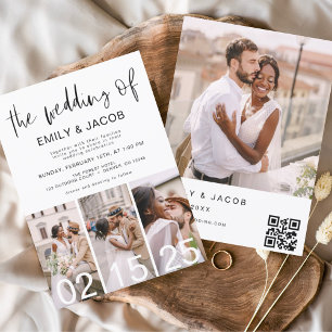 Invitation Le Mariage du code QR minimaliste Simple