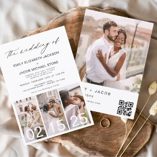Invitation Le Mariage du code QR minimaliste Simple