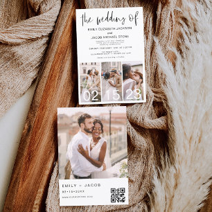 Invitation Le Mariage du code QR minimaliste Simple