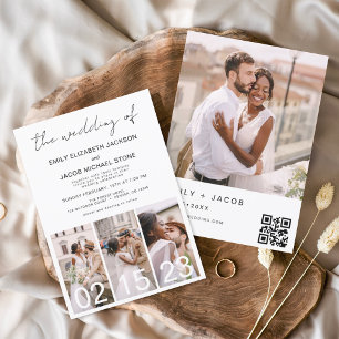 Invitation Le Mariage du code QR minimaliste Simple