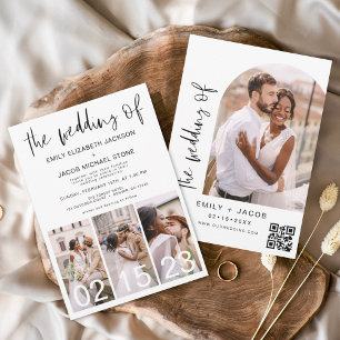 Invitation Le Mariage du code QR minimaliste Simple