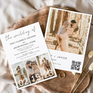 Invitation Le Mariage du code QR minimaliste Simple