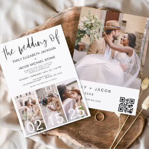 Invitation Le Mariage du code QR minimaliste Simple