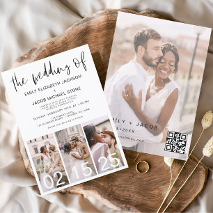 Invitation Le Mariage du code QR minimaliste transparent