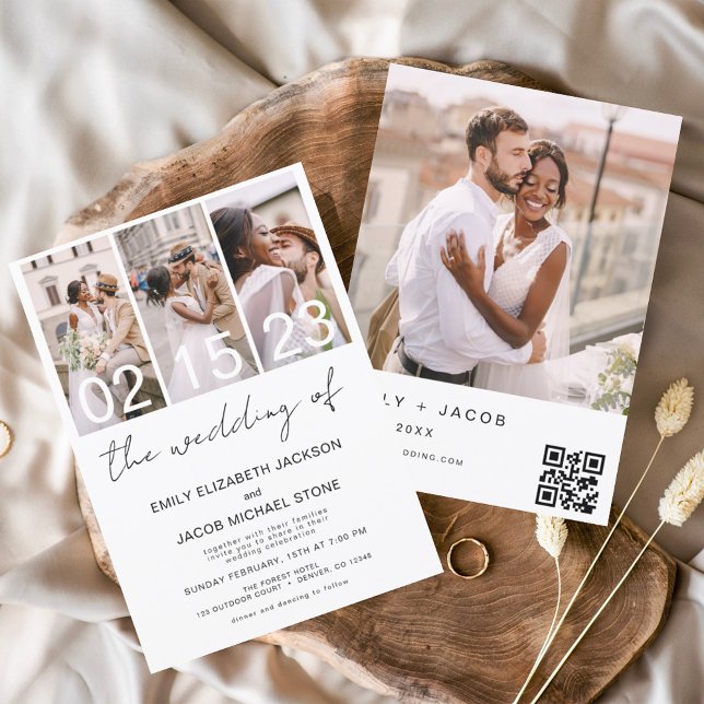 Invitation Le Mariage du Mariage de code Photo QR (Créateur téléchargé)