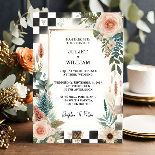 Invitation Le Mariage illustré Retro Boho Studio Creative