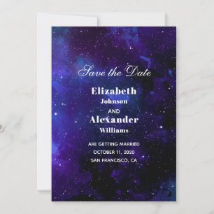 Invitation Le mariage spatial enregistre la date. Les étoiles