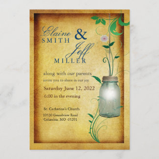 Invitation Le Mason Jar de style champêtre avec flair