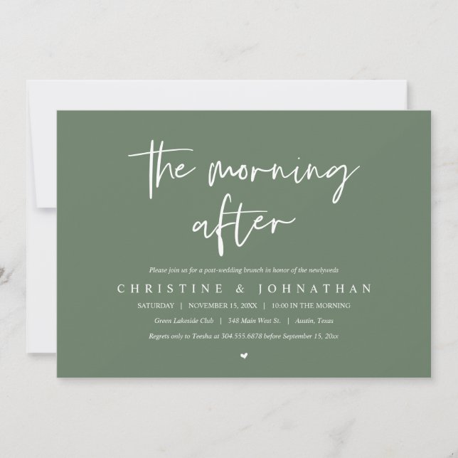 Invitation Le matin après, après la fête du brunch mariage (Devant)