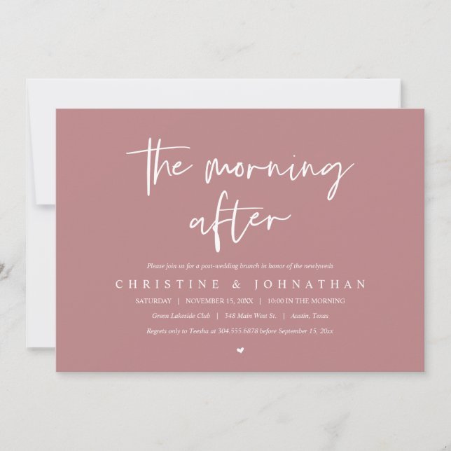 Invitation Le matin après, après la fête du brunch mariage (Devant)