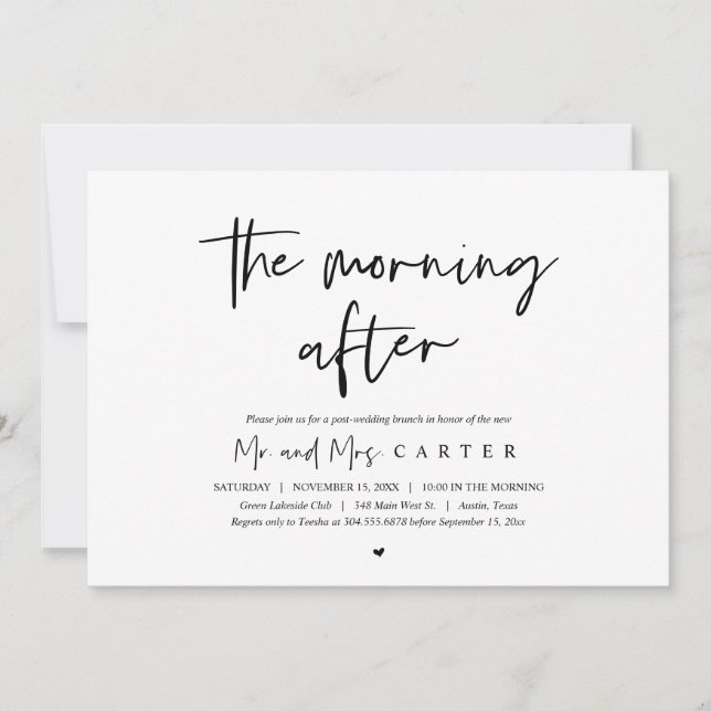 Invitation Le matin après, brunch post mariage (Devant)