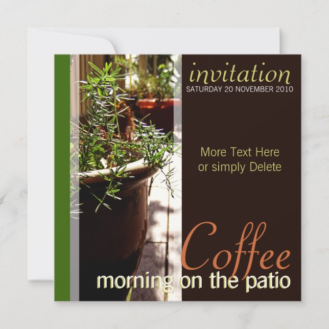 Invitation Le matin du café sur l'invitation du Patio (Devant)