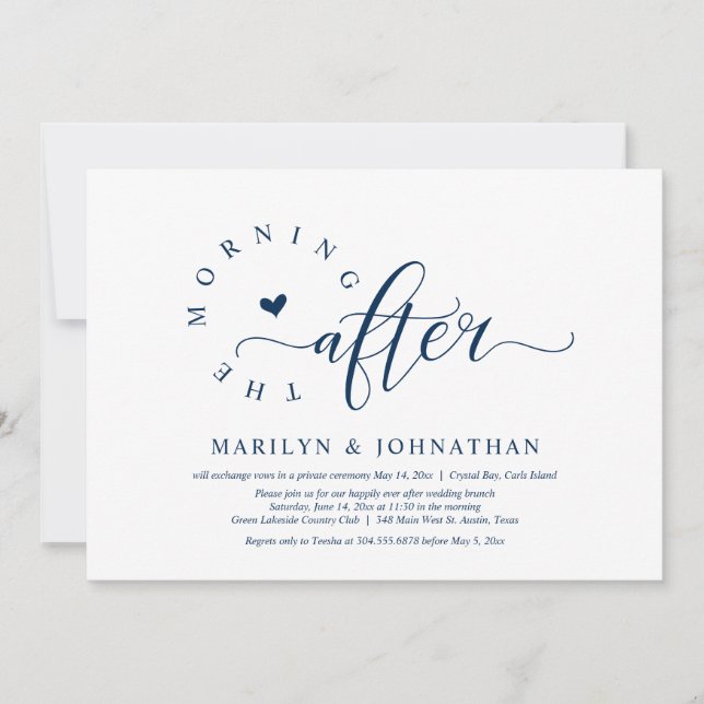 Invitation Le matin suivant, la fête du Brunch Mariage (Devant)
