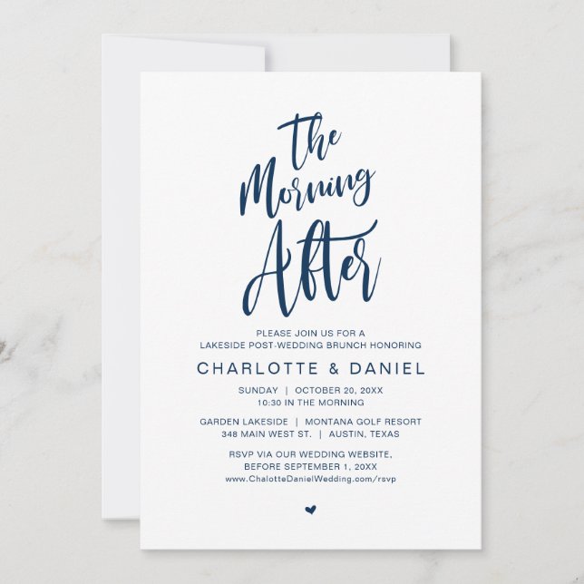 Invitation Le matin suivant, Post Mariage Brunch (Devant)