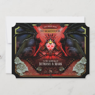 Invitation Le méchant Mariage d'Halloween "Ensemble avec"
