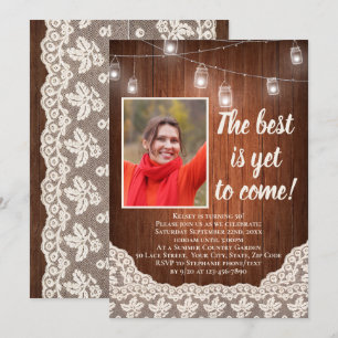 Invitation Le meilleur est encore à venir Pays Vintage Annive