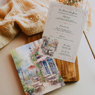 Invitation Le Menu du Jour   Pink Café Enterrement de Vie de 